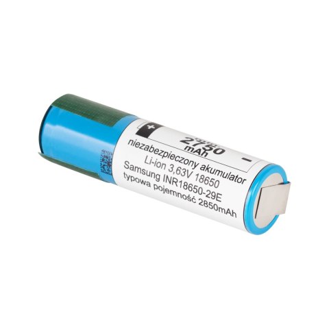 AKUMULATOR SAMSUNG 18650 2850mAh 3,7V z blaszkami INR18650-29E-FT AKUMULATOR SAMSUNG 18650 2850mAh 3,7V z blaszkami INR18650-29E-FT