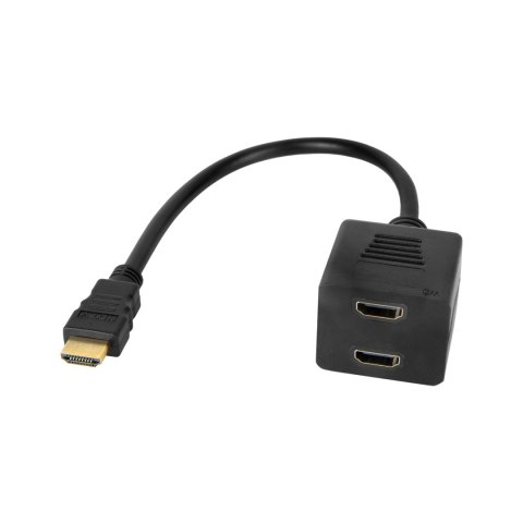 Adapter wtyk HDMI - 2x gniazdo HDMI 20 cm Adapter wtyk HDMI - 2x gniazdo HDMI 20 cm