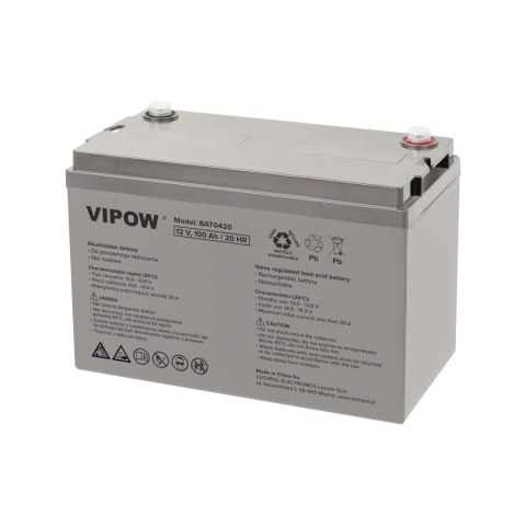 Akumulator żelowy 12V 100Ah Vipow Akumulator żelowy 12V 100Ah Vipow