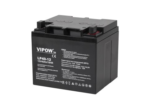 Akumulator żelowy VIPOW 12V 40Ah Akumulator żelowy VIPOW 12V 40Ah