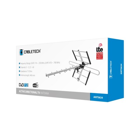 Antena TV kierunkowa aktywna typu "Yagi" Cabletech Antena TV kierunkowa aktywna typu "Yagi" Cabletech
