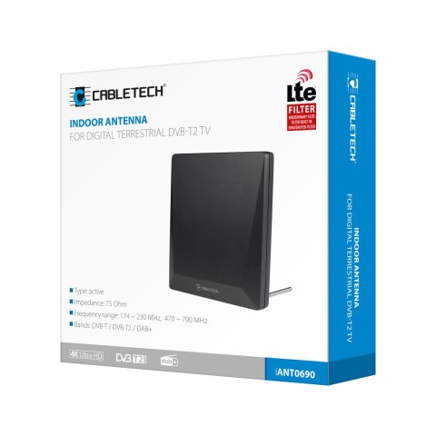 Antena pokojowa do cyfrowej telewizji naziemnej DVB-T2 Cabletech Antena pokojowa do cyfrowej telewizji naziemnej DVB-T2 Cabletech