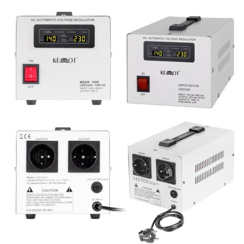 Automatyczny stabilizator napięcia KEMOT MSER-1000 (1000 VA, serwomotor) Automatyczny stabilizator napięcia KEMOT MSER-1000 (1000 VA, serwomotor)