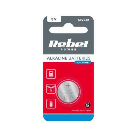 Bateria REBEL EXTREME CR2032 1szt/blist. Bateria REBEL EXTREME CR2032 1szt/blist.