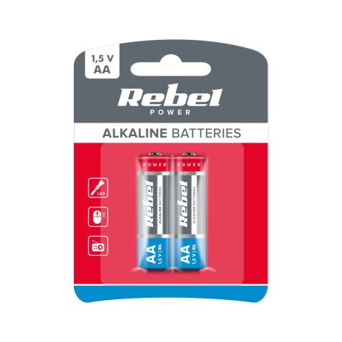 Baterie alkaliczne REBEL LR6 2szt/bl. Baterie alkaliczne REBEL LR6 2szt/bl.