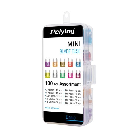 Bezpieczniki samochodowe mini box 100szt. Bezpieczniki samochodowe mini box 100szt.