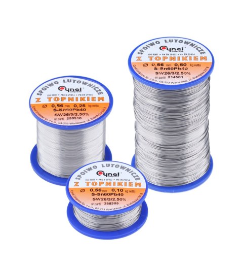 Cyna 0.25mm/250g Sn60Pb40 CYNEL Cyna 0.25mm/250g Sn60Pb40 CYNEL