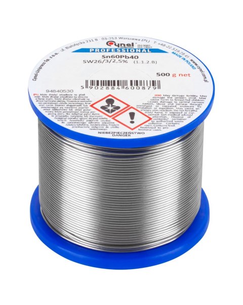 Cyna 0.50mm/500g Sn60Pb40 CYNEL Cyna 0.50mm/500g Sn60Pb40 CYNEL