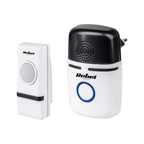 Dzwonek bezprzewodowy do drzwi Rebel (z wtyczka na 230V)--48 melodii Dzwonek bezprzewodowy do drzwi Rebel (z wtyczka na 230V)--48 melodii