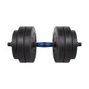 Hantel bitumiczny regulowany z łącznikiem 1x20kg, REBEL ACTIVE