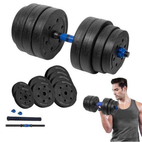 Hantel bitumiczny regulowany z łącznikiem 1x20kg, REBEL ACTIVE Hantel bitumiczny regulowany z łącznikiem 1x20kg, REBEL ACTIVE