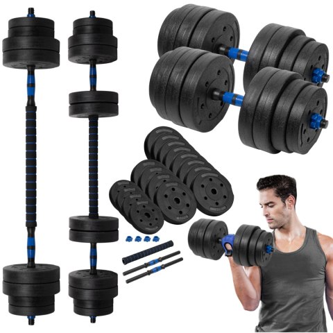 Hantle bitumiczne regulowane z łącznikiem 2x20kg, REBEL ACTIVE Hantle bitumiczne regulowane z łącznikiem 2x20kg, REBEL ACTIVE