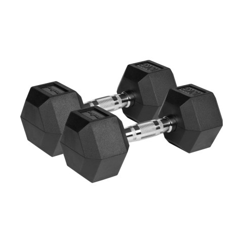Hantle żeliwne gumowane HEX 2x10 kg REBEL ACTIVE Hantle żeliwne gumowane HEX 2x10 kg REBEL ACTIVE