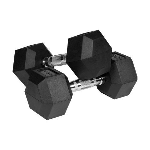 Hantle żeliwne gumowane HEX 2x10 kg REBEL ACTIVE Hantle żeliwne gumowane HEX 2x10 kg REBEL ACTIVE