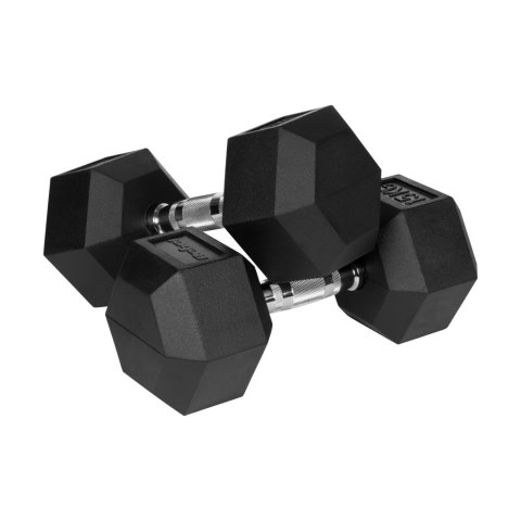 Hantle żeliwne gumowane HEX 2x15 kg REBEL ACTIVE Hantle żeliwne gumowane HEX 2x15 kg REBEL ACTIVE