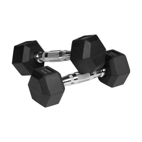 Hantle żeliwne gumowane HEX 2x3 kg REBEL ACTIVE Hantle żeliwne gumowane HEX 2x3 kg REBEL ACTIVE
