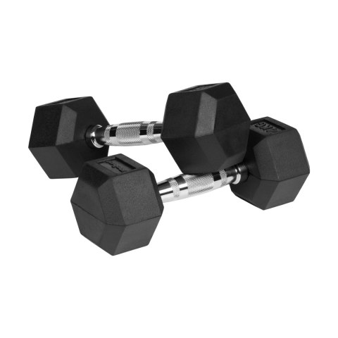 Hantle żeliwne gumowane HEX 2x4 kg REBEL ACTIVE Hantle żeliwne gumowane HEX 2x4 kg REBEL ACTIVE
