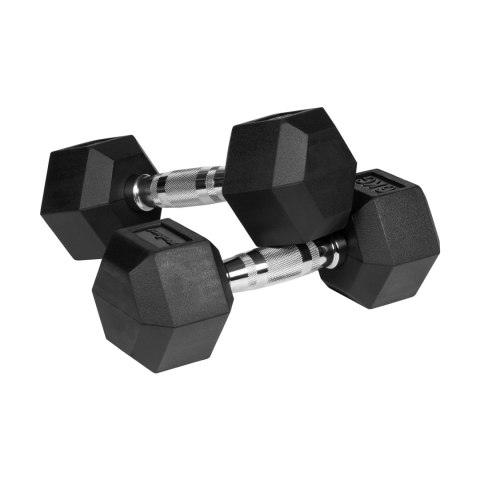 Hantle żeliwne gumowane HEX 2x6 kg REBEL ACTIVE Hantle żeliwne gumowane HEX 2x6 kg REBEL ACTIVE
