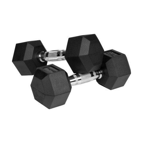 Hantle żeliwne gumowane HEX 2x7 kg REBEL ACTIVE Hantle żeliwne gumowane HEX 2x7 kg REBEL ACTIVE