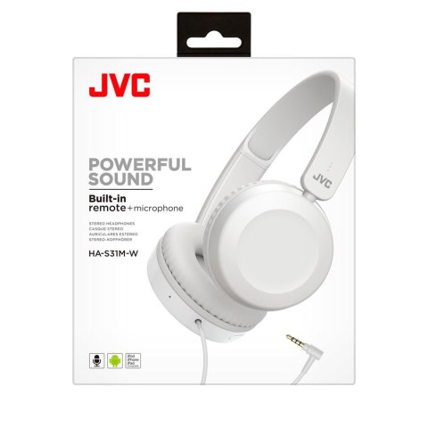 JVC HAS-31 WE Przewodowe słuchawki nauszne z pilotem i mikrofonem białe JVC HAS-31 WE Przewodowe słuchawki nauszne z pilotem i mikrofonem białe