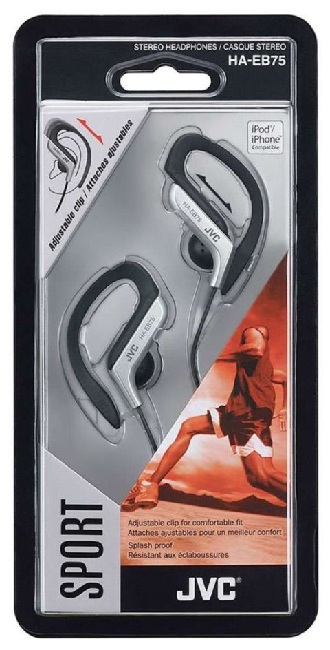 JVC HE-EB75 Słuchawki sportowe za ucho srebrne JVC HE-EB75 Słuchawki sportowe za ucho srebrne