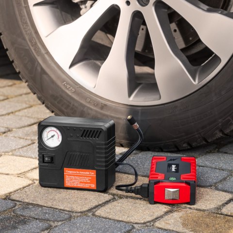 Jump starter - power bank z przewodami rozruchowymi i kompresorem Jump starter - power bank z przewodami rozruchowymi i kompresorem