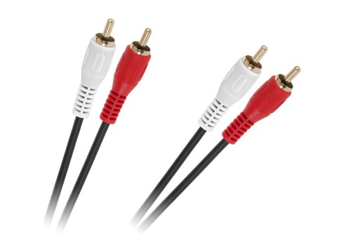 Kabel 2 x RCA - 2 x RCA 1,5m czarny 4mm Kabel 2 x RCA - 2 x RCA 1,5m czarny 4mm