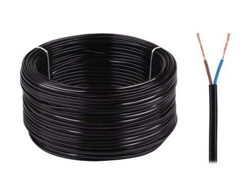Kabel elektryczny OMYp 2x0,75 300/300V czarny Kabel elektryczny OMYp 2x0,75 300/300V czarny