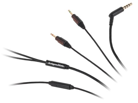 Kabel nylonowy z mikrofonem do słuchawek Kruger&Matz Kabel nylonowy z mikrofonem do słuchawek Kruger&Matz