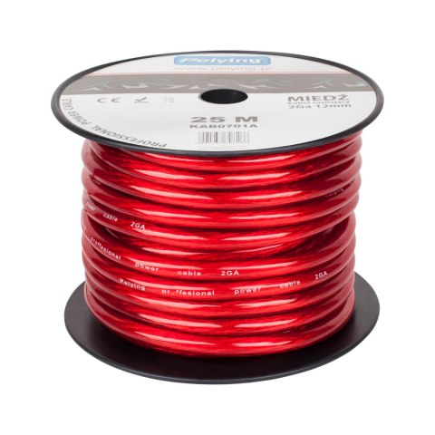 Kabel samochodowy 2Ga OD12mm CU 25m Kabel samochodowy 2Ga OD12mm CU 25m