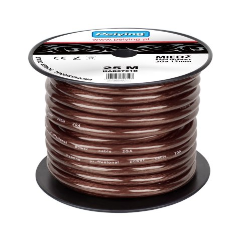 Kabel samochodowy 2Ga OD12mm CU 25m Kabel samochodowy 2Ga OD12mm CU 25m