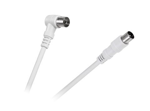 Kabel TV - VIDEO kątowo - prosty biały 5m Kabel TV - VIDEO kątowo - prosty biały 5m