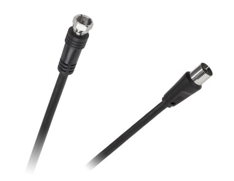 Kabel wtyk TV - wtyk F 1,8m czarny Kabel wtyk TV - wtyk F 1,8m czarny