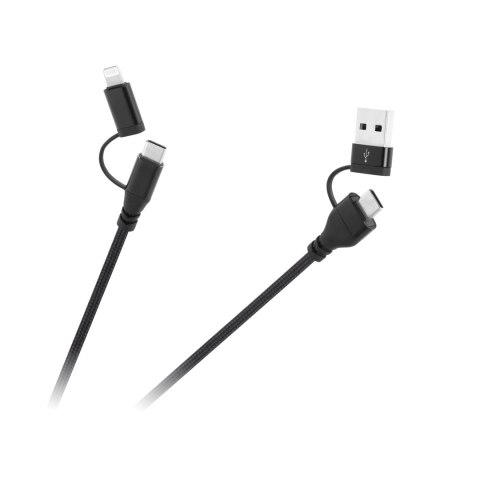 Kabel wtyk USB A/C - wtyk USB C/lightning (2+2) 1m Kabel wtyk USB A/C - wtyk USB C/lightning (2+2) 1m