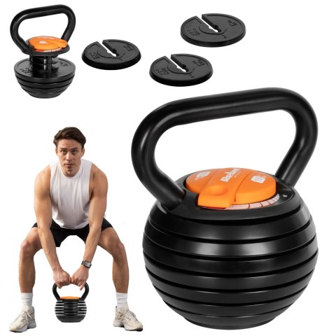 Kettlebell żeliwny automatyczny regulowany 18 kg REBEL ACTIVE Kettlebell żeliwny automatyczny regulowany 18 kg REBEL ACTIVE