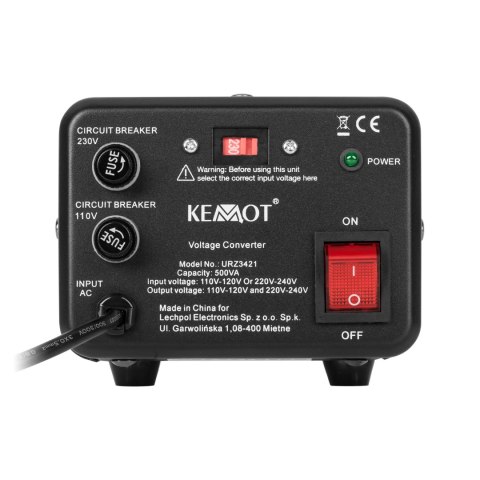 Konwerter napięcia KEMOT 400 W / 500 VA Konwerter napięcia KEMOT 400 W / 500 VA