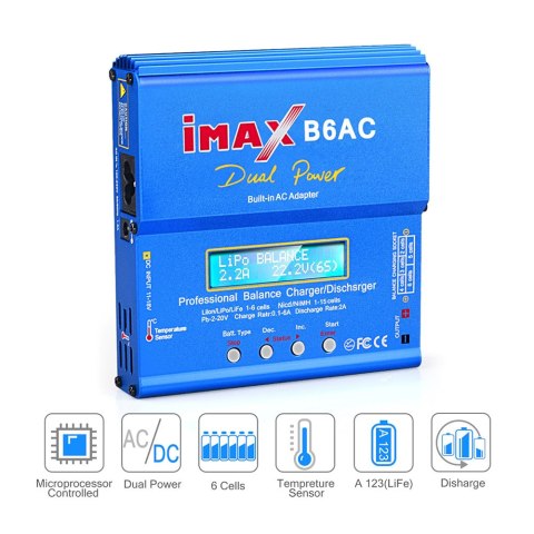 Ładowarka balansująca iMAX B6 80W E6168 Ładowarka balansująca iMAX B6 80W E6168