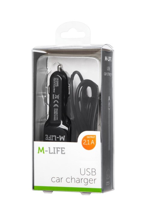 Ładowarka samochodowa M-Life do Apple iPhone, iPad + USB 2100 mA Ładowarka samochodowa M-Life do Apple iPhone, iPad + USB 2100 mA