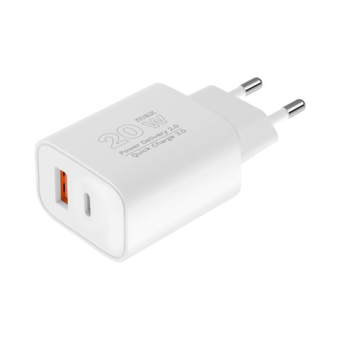 Ładowarka sieciowa Kruger&Matz GaN dual USB z funkcją Power Delivery i Quick Charge Ładowarka sieciowa Kruger&Matz GaN dual USB z funkcją Power Delivery i Quick Charge