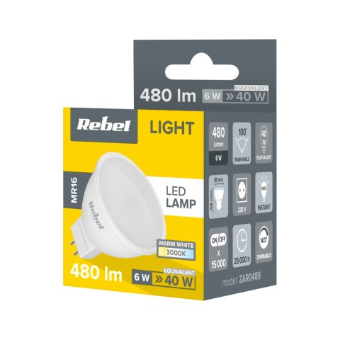 Lampa LED Rebel 6W MR16, 3000K , 230V Lampa LED Rebel 6W MR16, 3000K , 230V