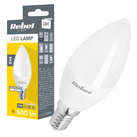 Lampa Led Rebel świeca 7W, E14,4000K, 230V Lampa Led Rebel świeca 7W, E14,4000K, 230V