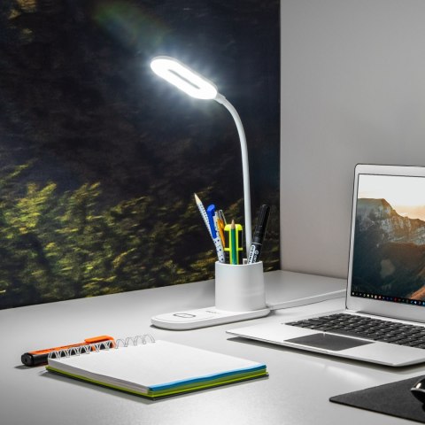 Lampka LED na biurko z ładowarką indukcyjną (biała) Lampka LED na biurko z ładowarką indukcyjną (biała)