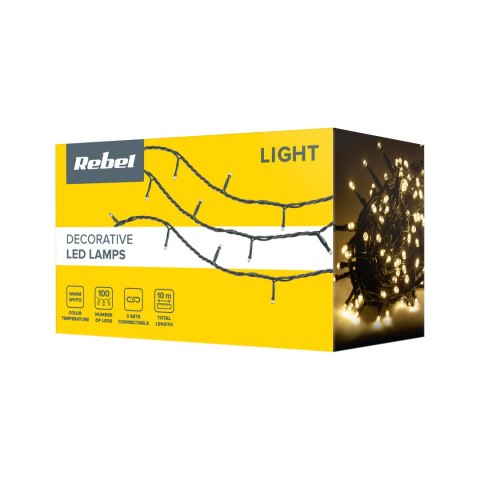 Lampki choinkowe Led Rebel zewnętrzne 10m, ciepłe białe, ze zmianą trybu świecenia Lampki choinkowe Led Rebel zewnętrzne 10m, ciepłe białe, ze zmianą trybu świecenia
