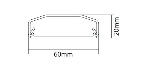 Listwa maskująca plastikowa biała 60x20x750mm Listwa maskująca plastikowa biała 60x20x750mm