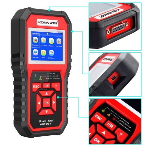 Miernik diagnostyczny, skaner OBD2 Konnwei KW850 Miernik diagnostyczny, skaner OBD2 Konnwei KW850