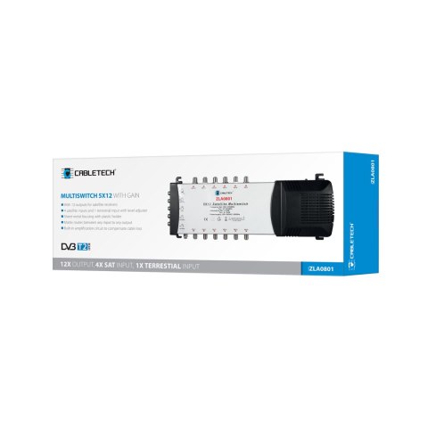 Multiswitch Cabletech 5x12 z regulacją wzmocnienia model ZLA0801 Multiswitch Cabletech 5x12 z regulacją wzmocnienia model ZLA0801