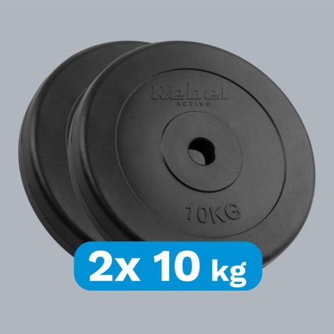 Obciążenie bitumiczne zestaw 2x10kg, otwór 31mm, talerz klasyczny, REBEL ACTIVE Obciążenie bitumiczne zestaw 2x10kg, otwór 31mm, talerz klasyczny, REBEL ACTIVE