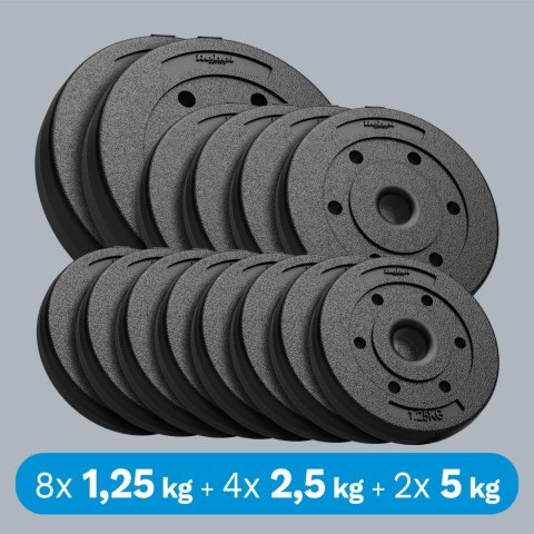 Obciążenie bitumiczne zestaw 30kg ( 8x1.25kg + 4x2.5kg + 2x5kg ), otwór 31mm, REBEL ACTIVE Obciążenie bitumiczne zestaw 30kg ( 8x1.25kg + 4x2.5kg + 2x5kg ), otwór 31mm, REBEL ACTIVE