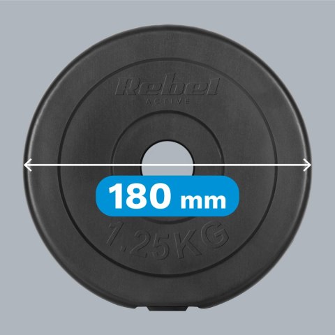Obciążenie bitumiczne zestaw 4x1.25kg, otwór 31mm, talerz klasyczny, REBEL ACTIVE Obciążenie bitumiczne zestaw 4x1.25kg, otwór 31mm, talerz klasyczny, REBEL ACTIVE