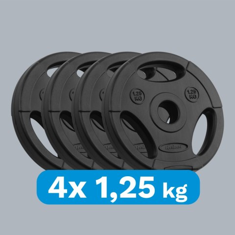 Obciążenie bitumiczne zestaw 4x1.25kg, otwór 31mm, talerz z uchwytami, REBEL ACTIVE Obciążenie bitumiczne zestaw 4x1.25kg, otwór 31mm, talerz z uchwytami, REBEL ACTIVE